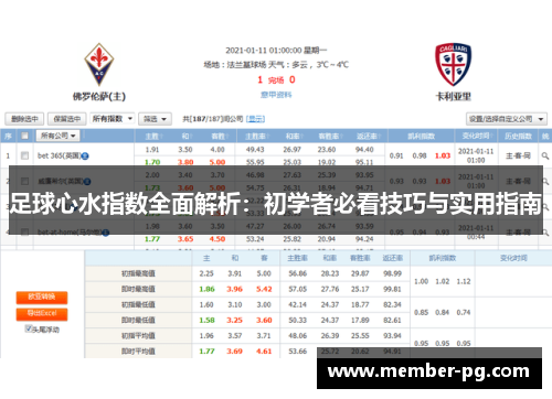 足球心水指数全面解析：初学者必看技巧与实用指南